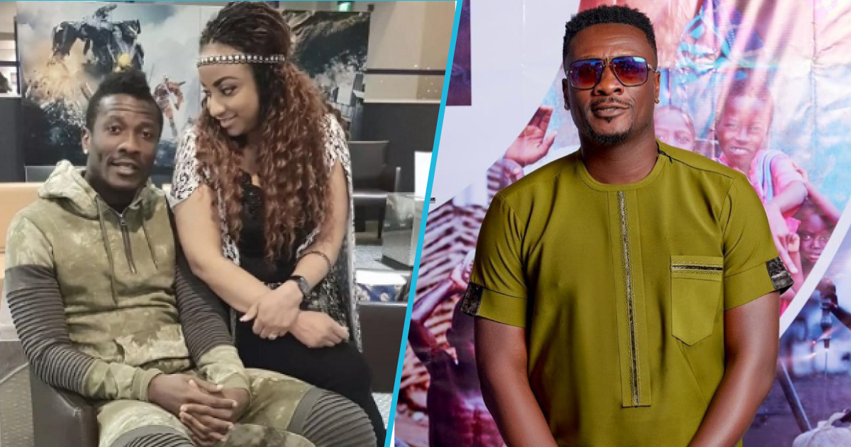 Photos of Asamoah Gyan and his ex-wife Gifty.