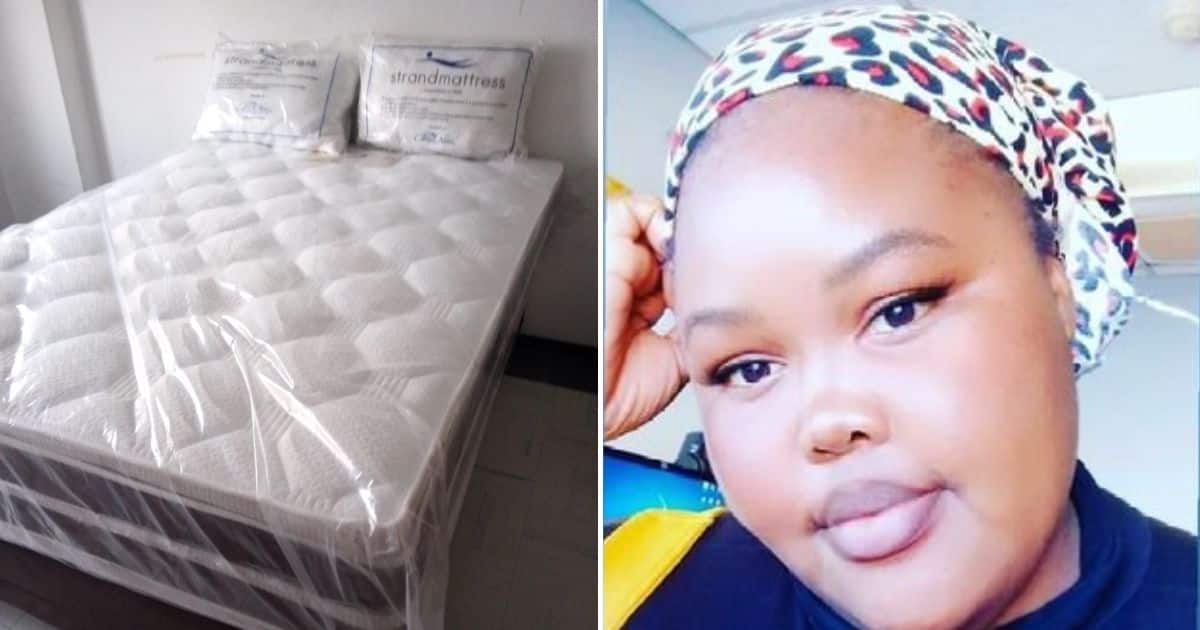 Woman buys new bed
