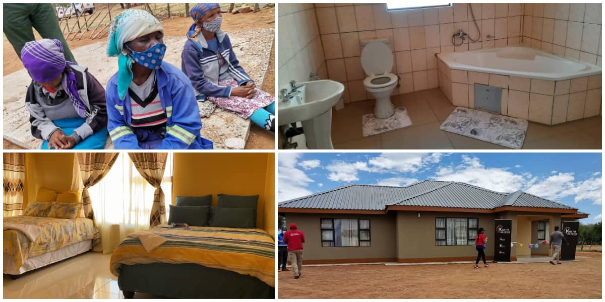 Reactions as company gifts family of 16 living in a tent fully furnished 3-bedroom house in viral photos