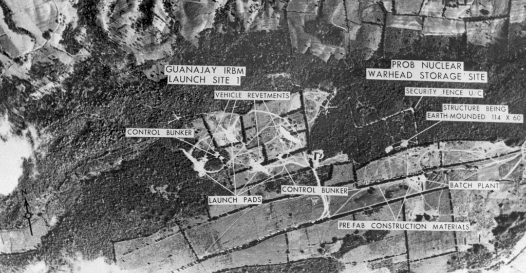 Aerial view taken in October 1962 of one of the Cuban medium-range missile bases, during the Cuban missiles crisis.