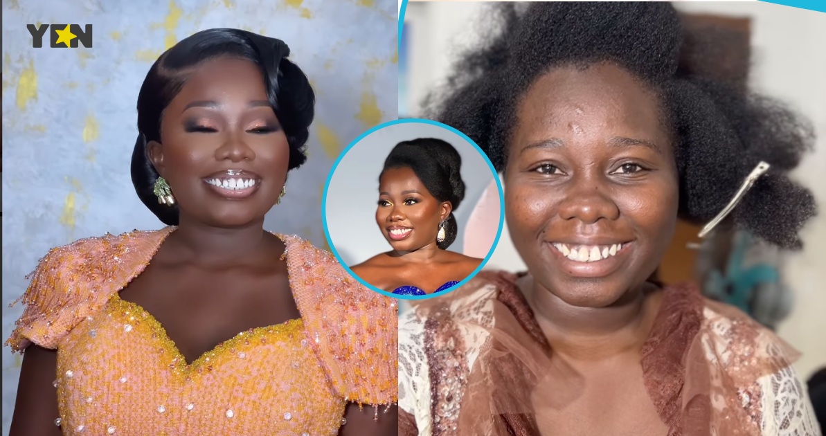 Ghanaian makeup artist trends as she posts beautiful makeup transformational video of bride with dark skin