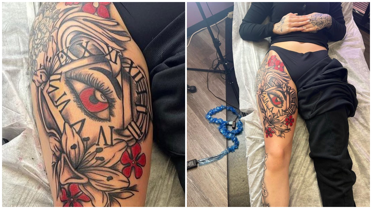 Tattoo tagged with: feminine, leg, dragon | inked-app.com