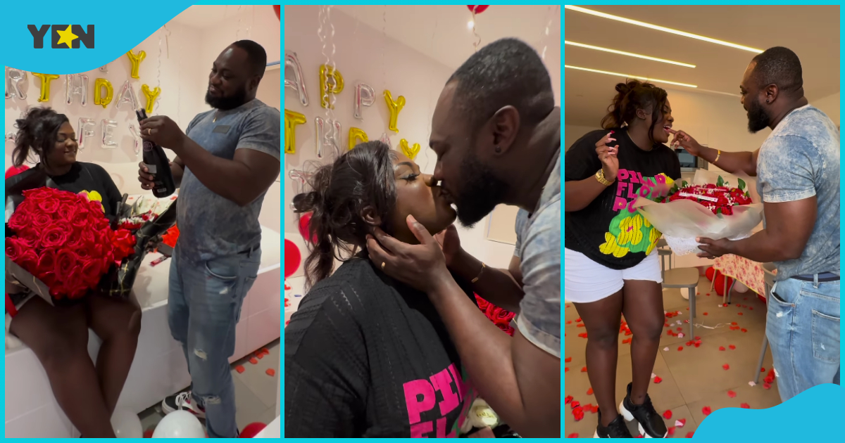 Tracey Boakye's 'romantic' husband pulls a big surprise on her 33rd birthday, video stirs reactions