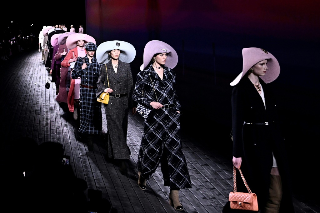 The hats were a nod to Chanel's beginnings on the Deauville seafront