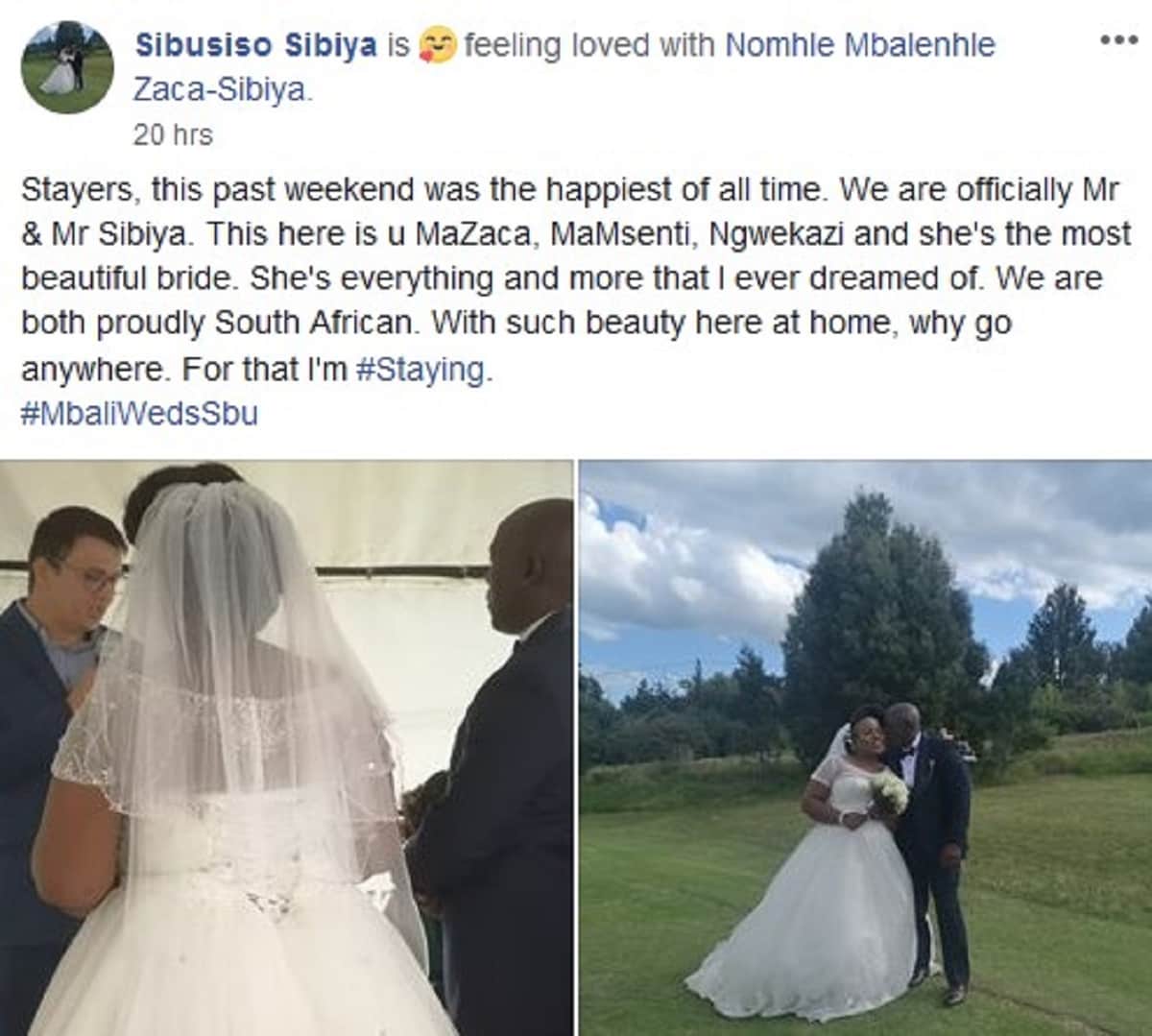 Man shares photos of wedding day, pens beautiful message to his wifey