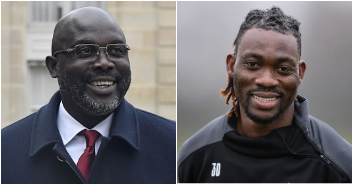 Photos of President George Weah and Christian Atsu.