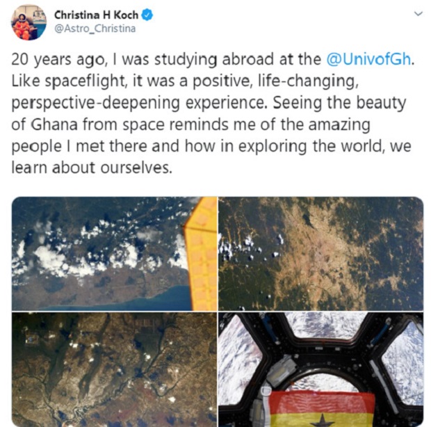 Ghana flag stays in space after return of American female astronaut (video, photos)