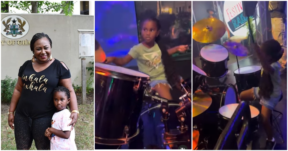 Gifty Anti's Daughter Warms Ghanaian Hearts With Exquisite Drum Skills