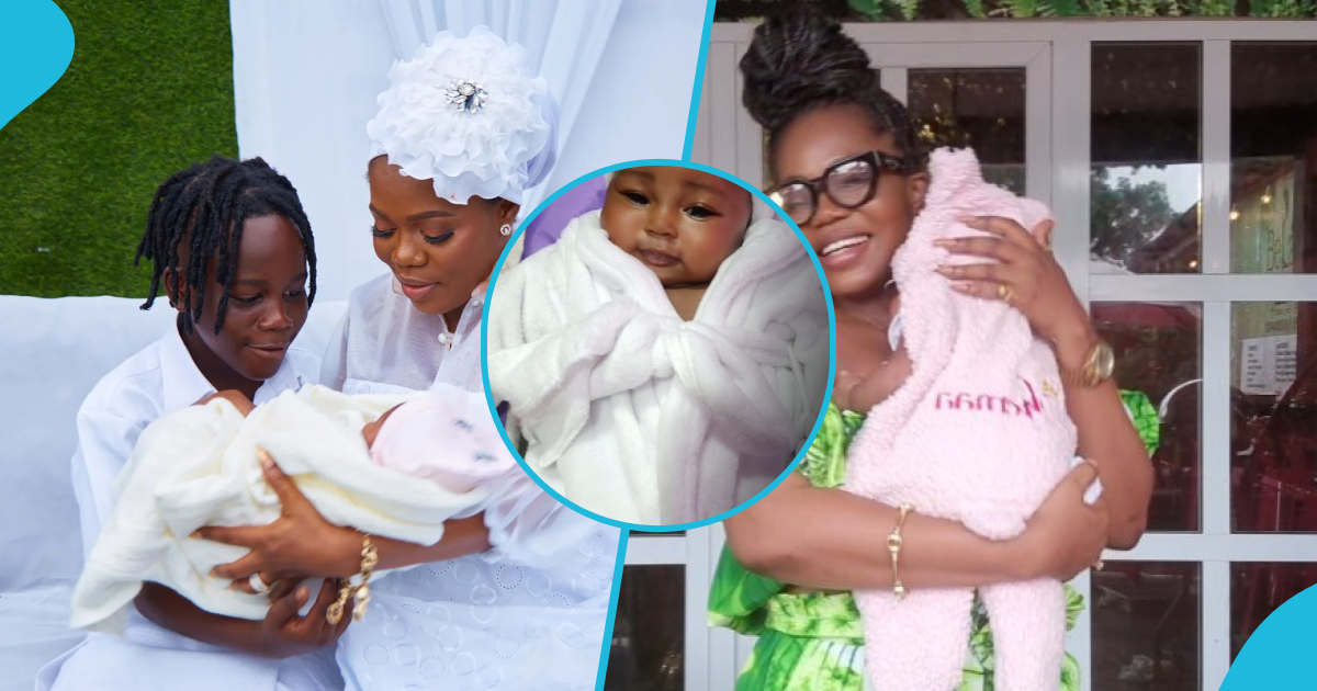 Mzbel finally unveils Baby Ohemaa's full face in adorable video, Peeps Gush: "Cute Like Mama"