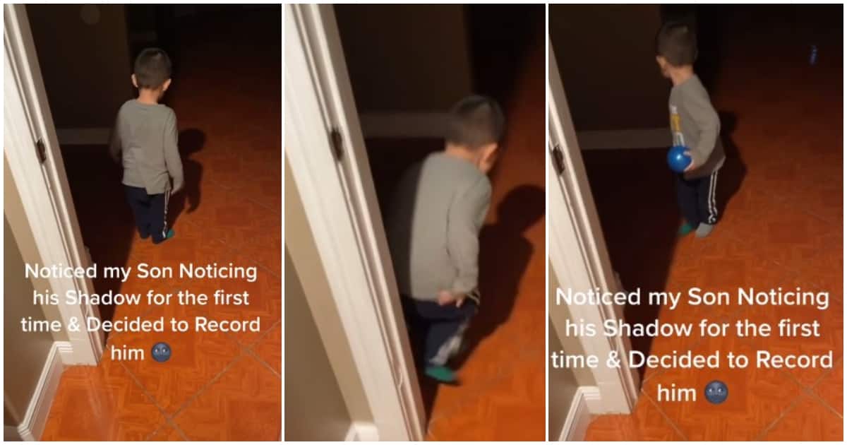 Reactions as little boy tries to escape, screams on seeing his shadow for the first time in his life, video stirs reactions