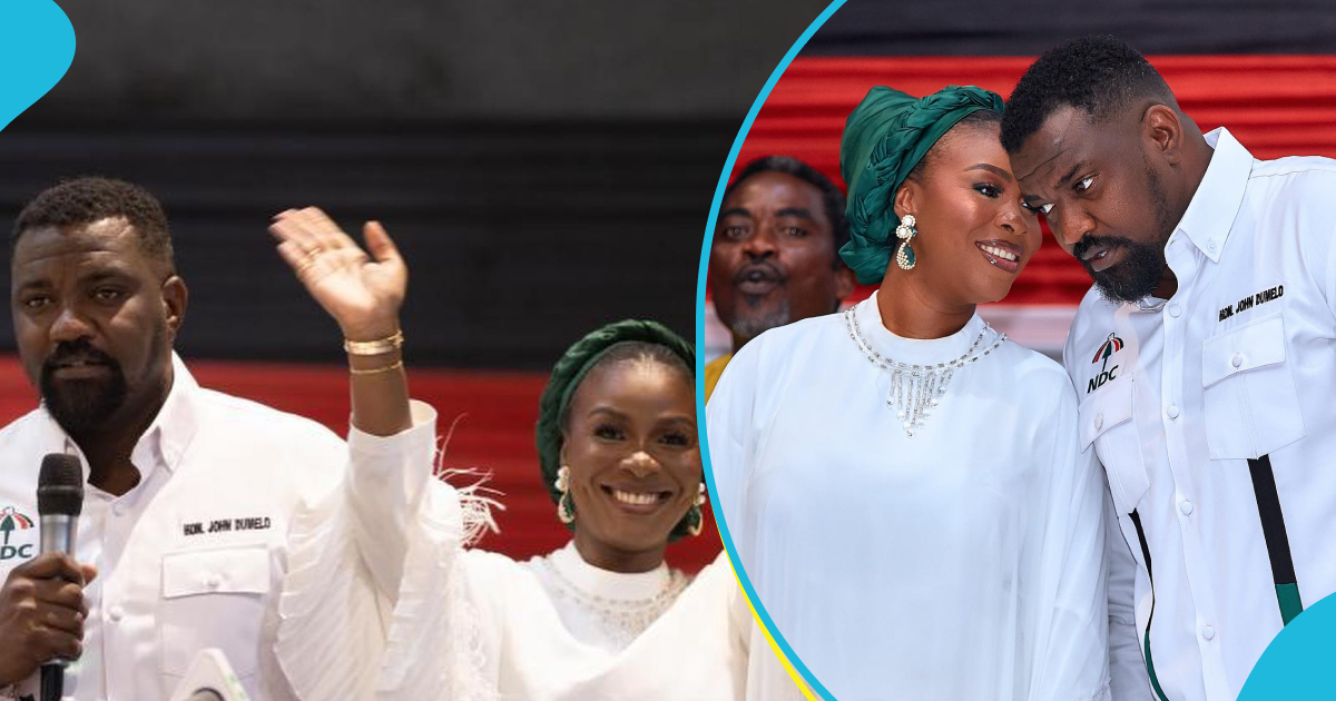 John Dumelo's wife makes first political appearance, sends message after Ayawaso West Wuogon primaries win