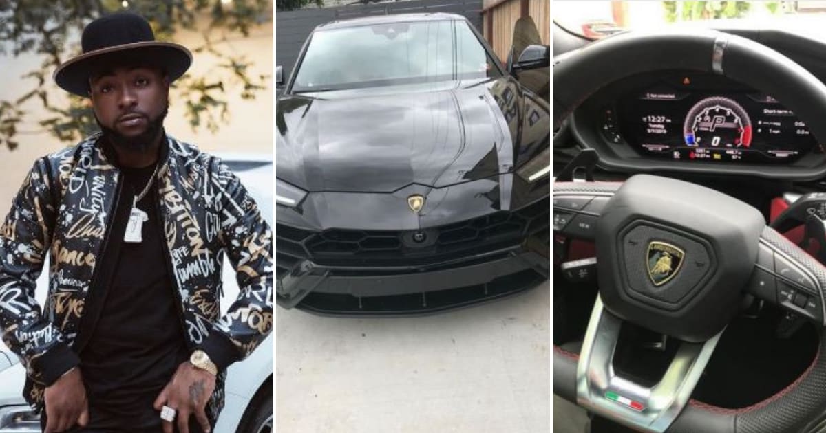 Davido buys Lamborghini Urus worth N106m, asks fans if he should ship to Nigeria (photos)