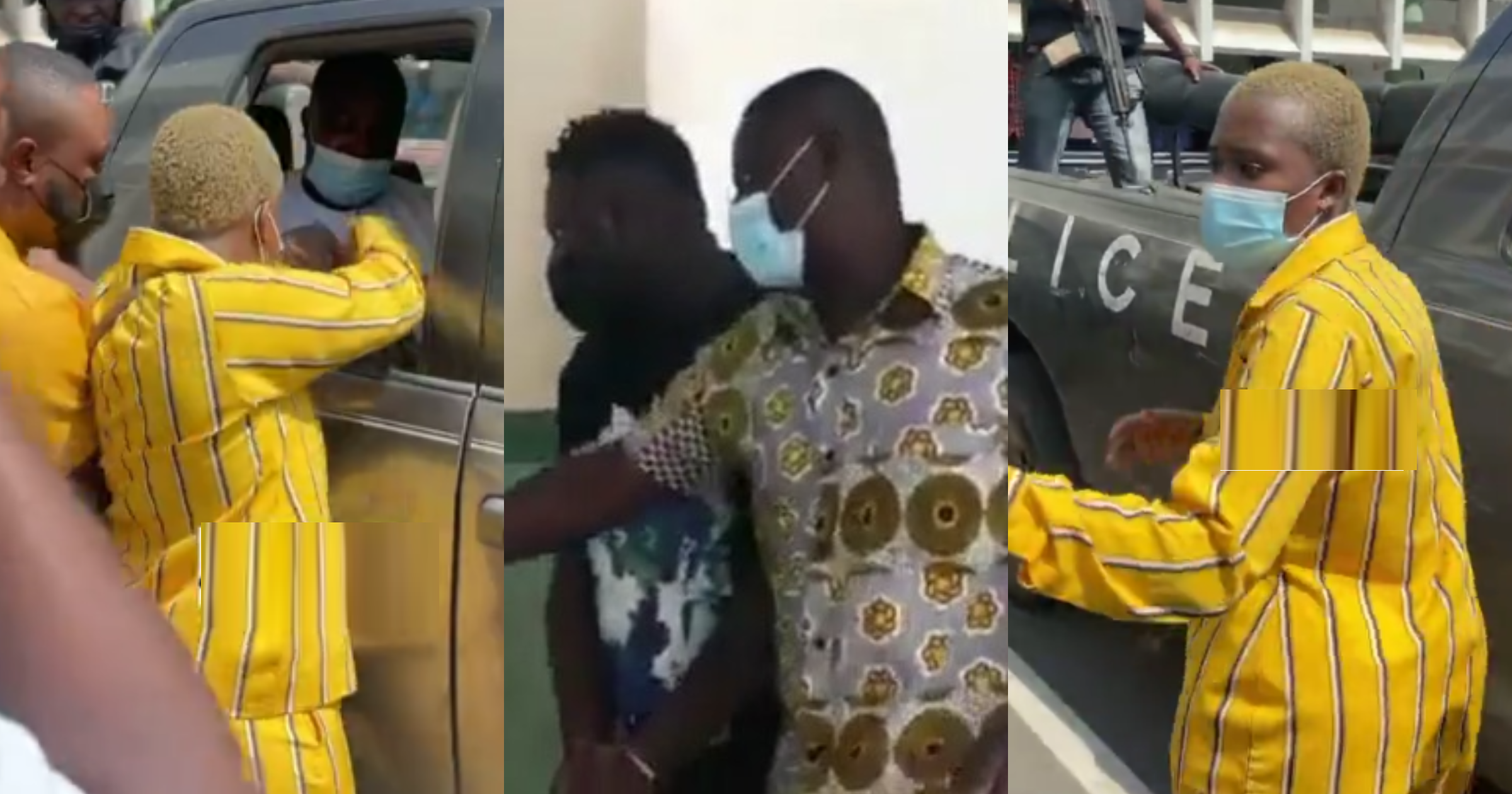 Medikal Arrest: The Emotional Moment Fella Makafui Bids Her Husband Goodbye As He Was Sent On Remand (Video)