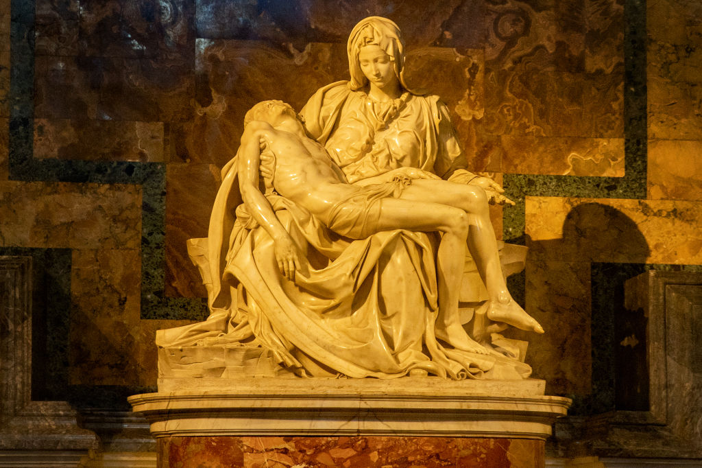 Michelangelo's sculpture of Pieta in Rome's St Peter's Basilica.
