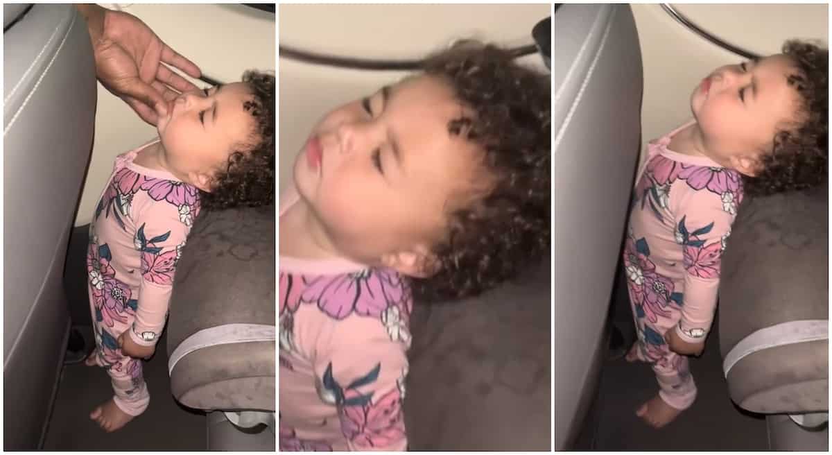 Baby girl dozes off while standing upright, video of her funny posture goes viral