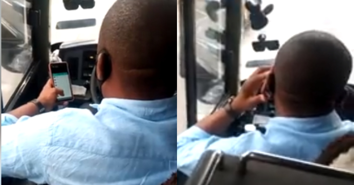 VIP bus driver captured in video using WhatsApp while driving at top speed on busy road