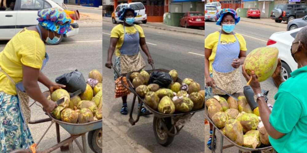 Rosemond Abena Nyamekye: Meet the Ghanaian woman earning a living from selling coconuts