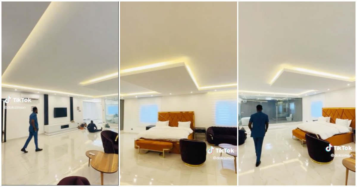 Man tours huge master bedroom with stunning light and ultramodern bathroom in viral video