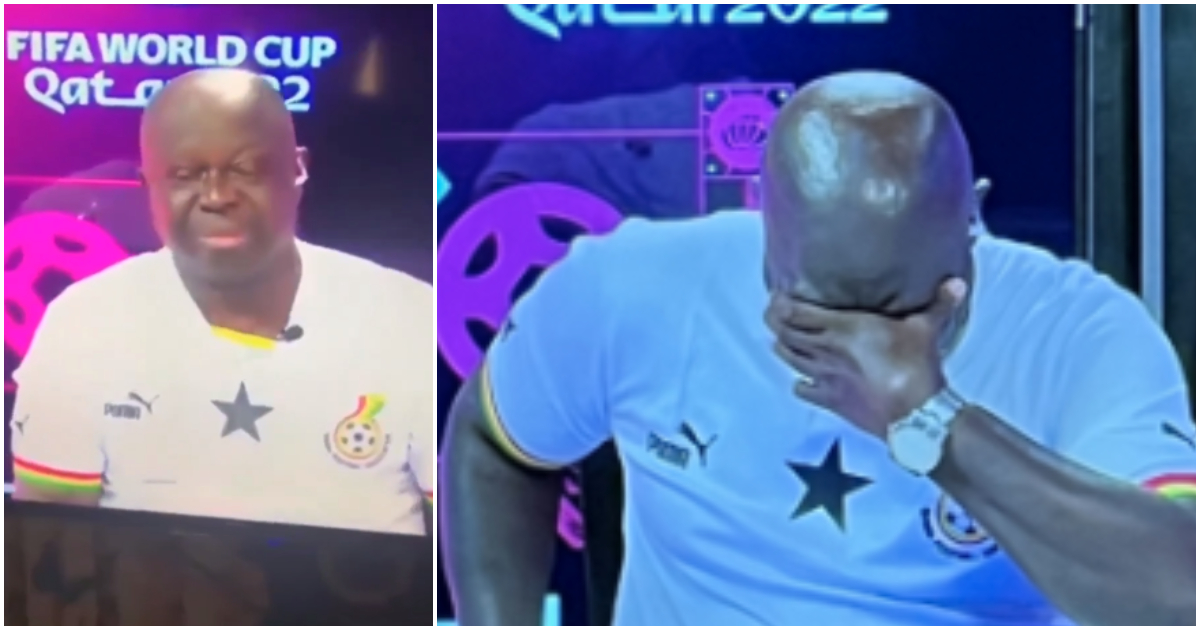 Video of how Kwabena Yeboah wept live on TV before Ghana vs Uruguay match emerges, sparks emotions