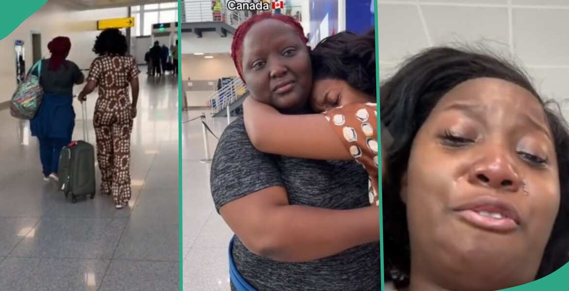 "I literally cried for two days straight": Moment lady shed tears as sister relocates to Canada