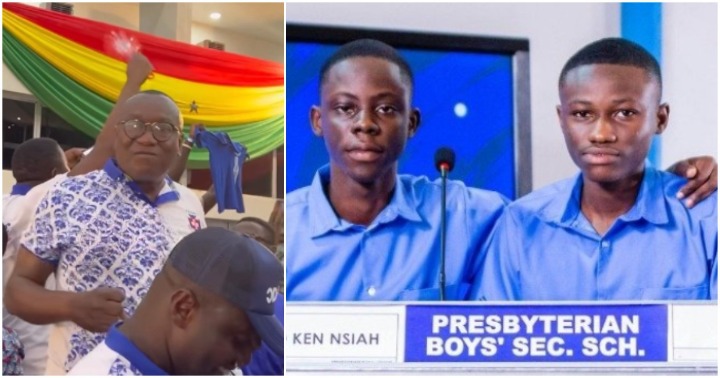 NSMQ 2022: Ernest Ofori Sarpong, Lexis Bill celebrate as PRESEC wins contest; peeps react to video