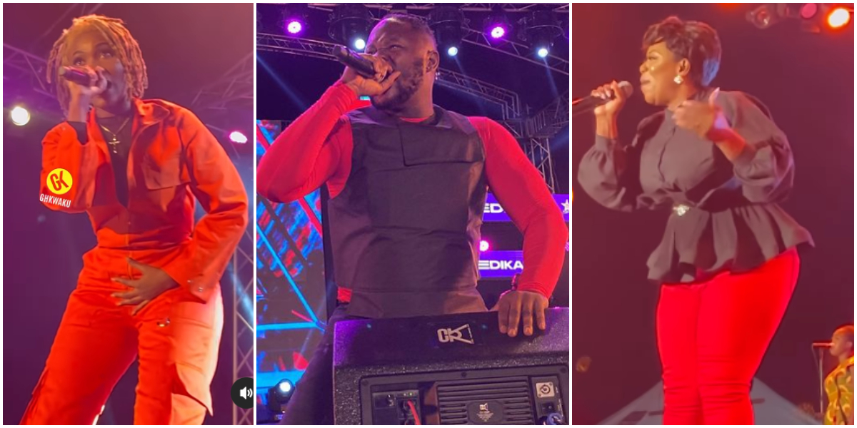 Photos of Wendy Shay, Medikal, and Piesie Esther.