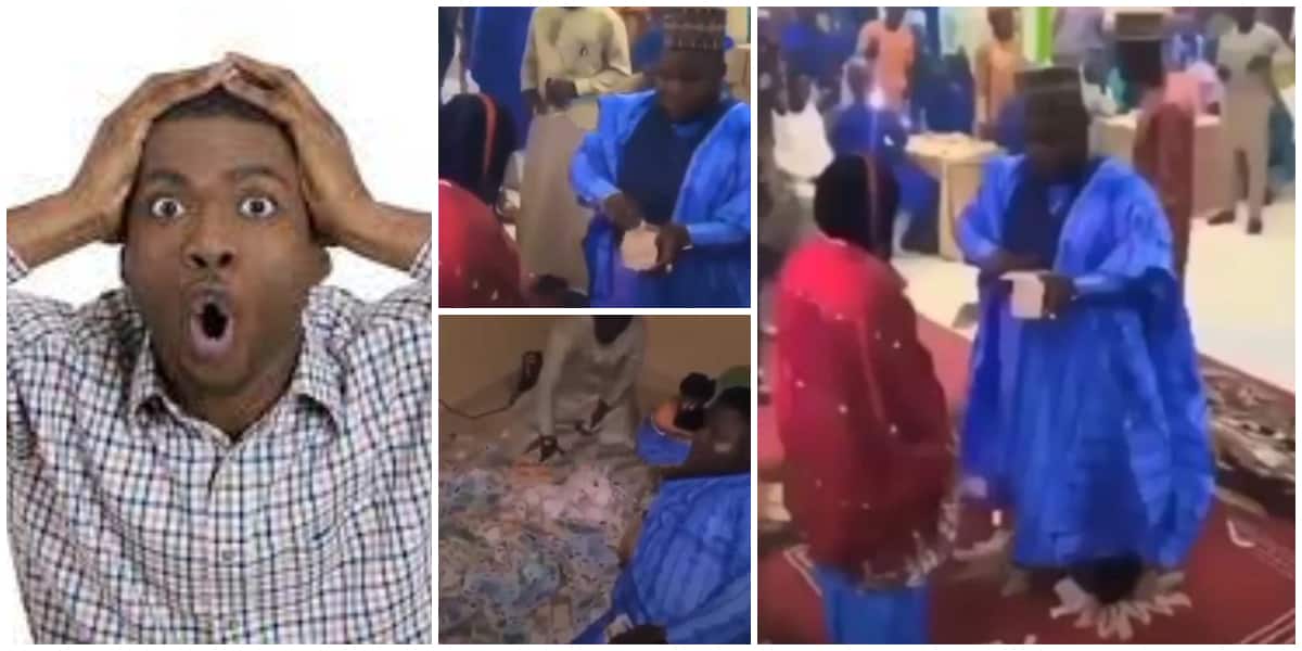 Video shows man taking back all the money he sprayed bride who refused to smile at her wedding
