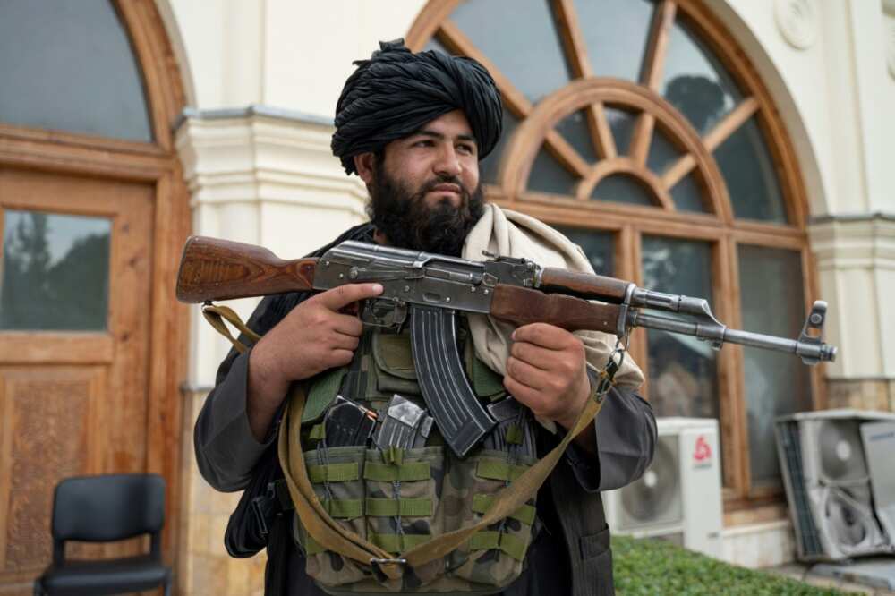 A Taliban fighter on duty in Kabul at the weekend