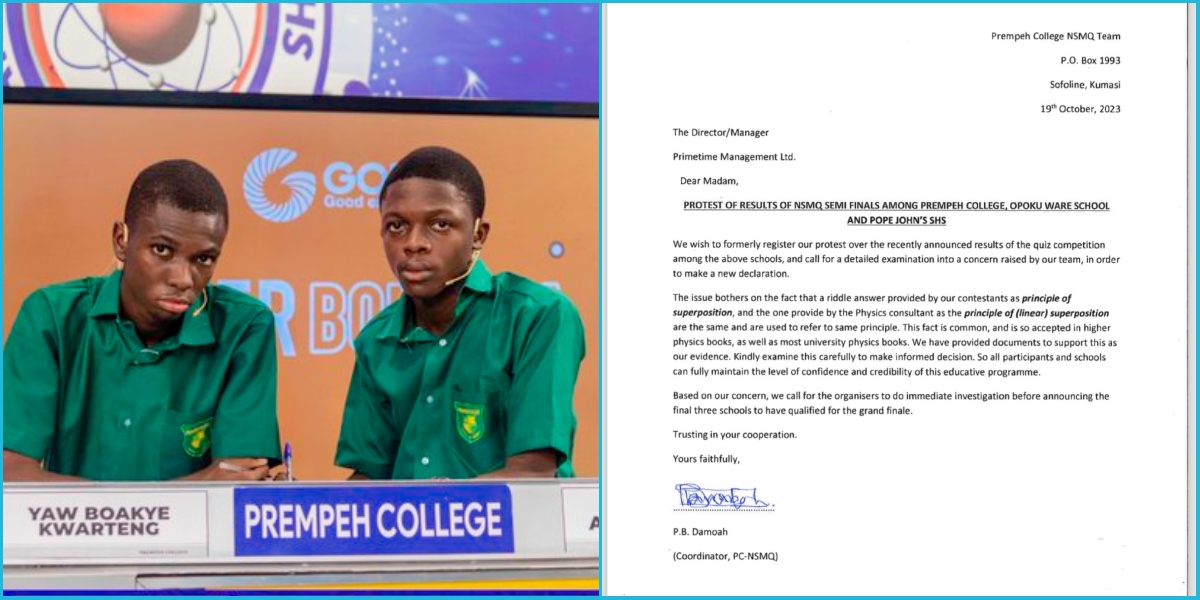 NSMQ 2023: Prempeh College Lodges Protest Over Defeat By OWASS In Semi-Final Race
