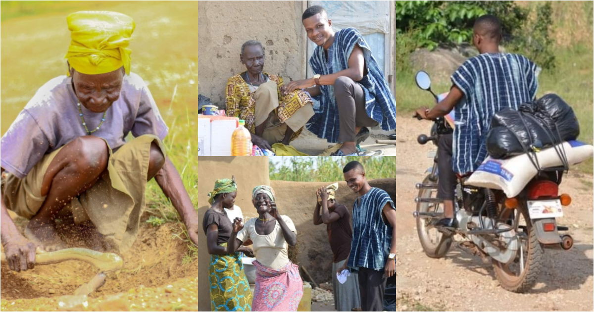 Basintale Baba: Man celebrated for providing blind woman who breaks stones for a living with food items