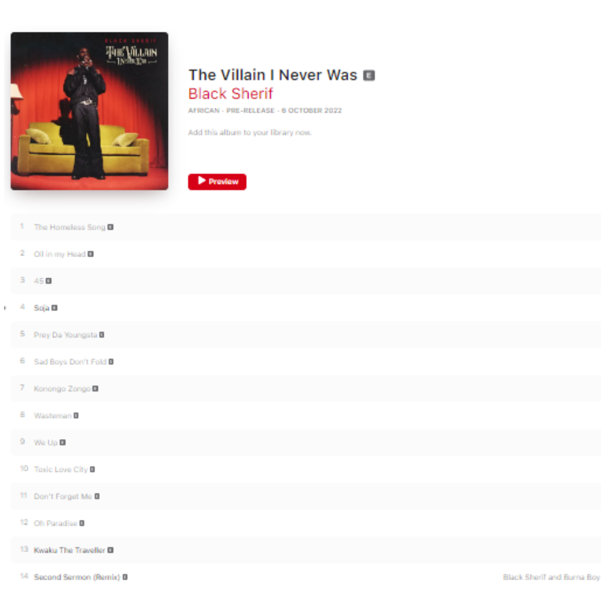 Black Sherif Shares Tracklist and Trailer For Upcoming Album, The Villain I Never Was; Kwesi Arthur,Fans React