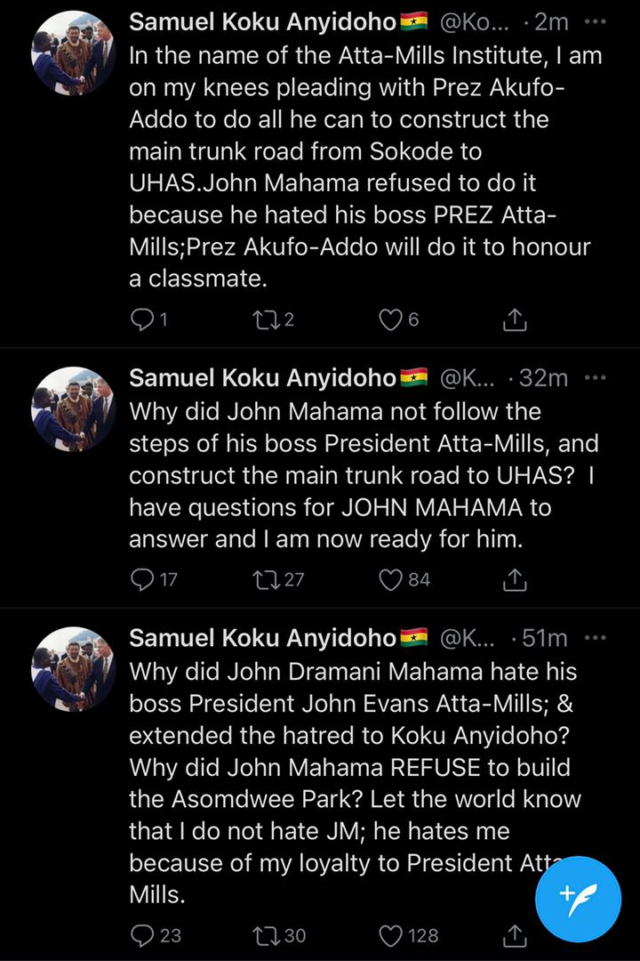 Why do you hate Atta-Mills? - Koku Anyidohu asks Mahama