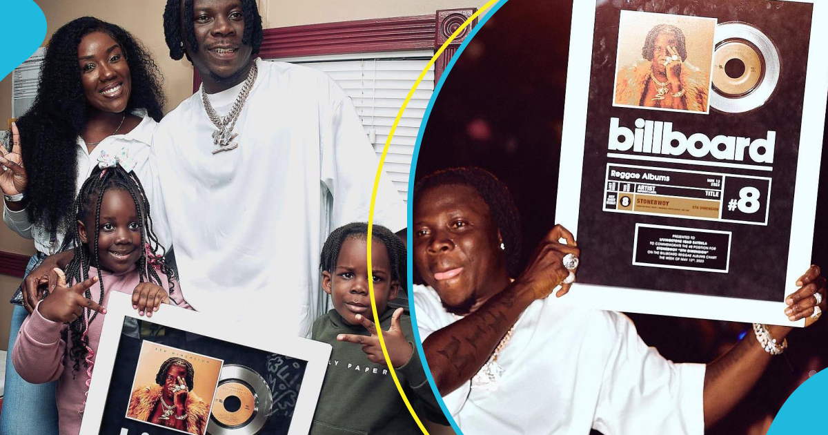Stonebwoy's 5th Dimension Reaches No. 8 On Billboard's Reggae Chart, Celebrates With Family Photo