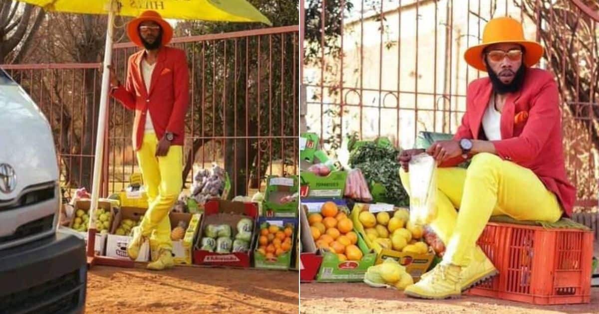“Best Hustler”: Mzansi Wowed by Well Dressed Guy Selling Veggies on the Road