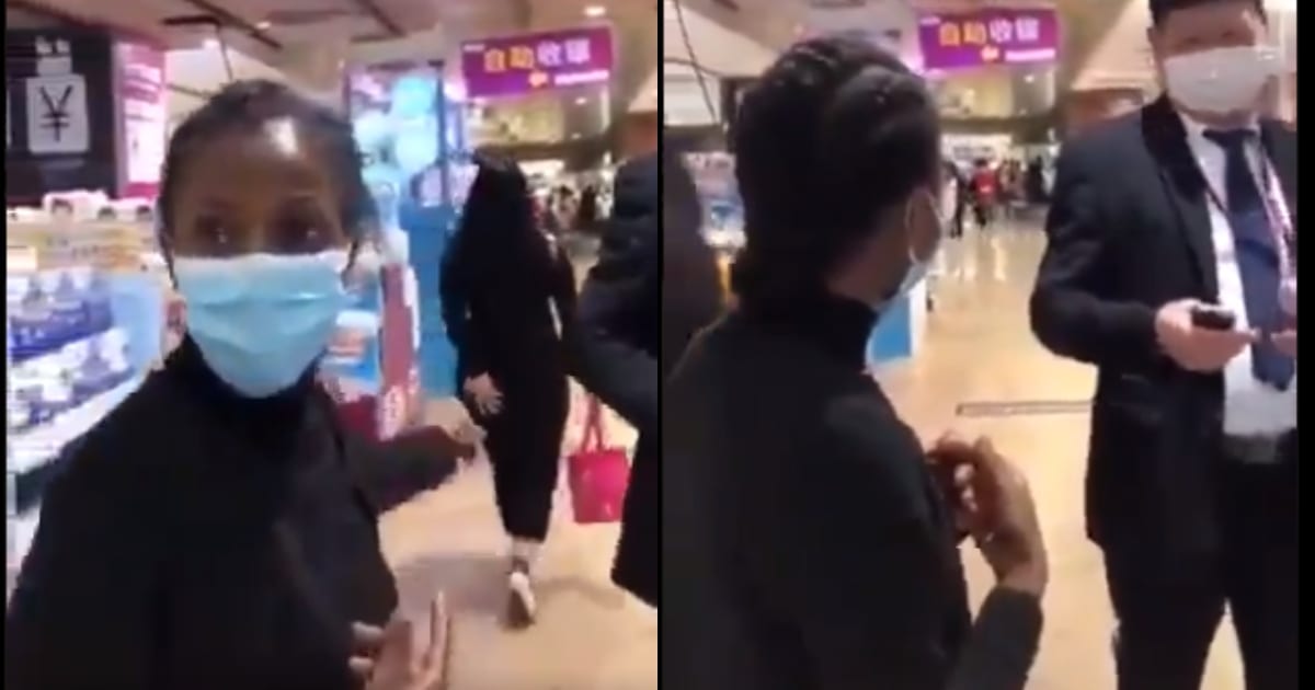 Uproar after video of African lady being denied entry into Chinese shop goes viral