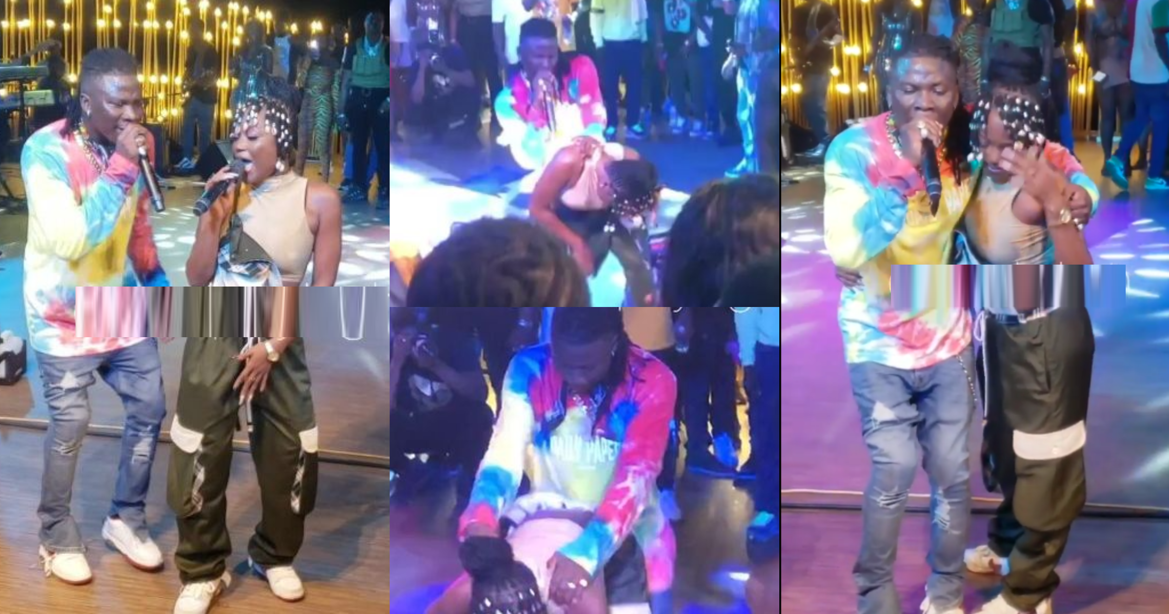 Stonebwoy grinds Efya at Activate Party with Davido as his wife watches (video)