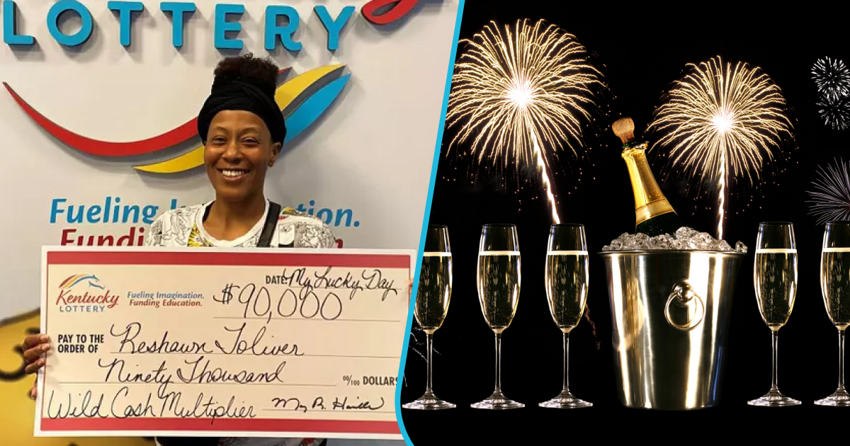 Woman excited as she wins $90k scratch-off prize.