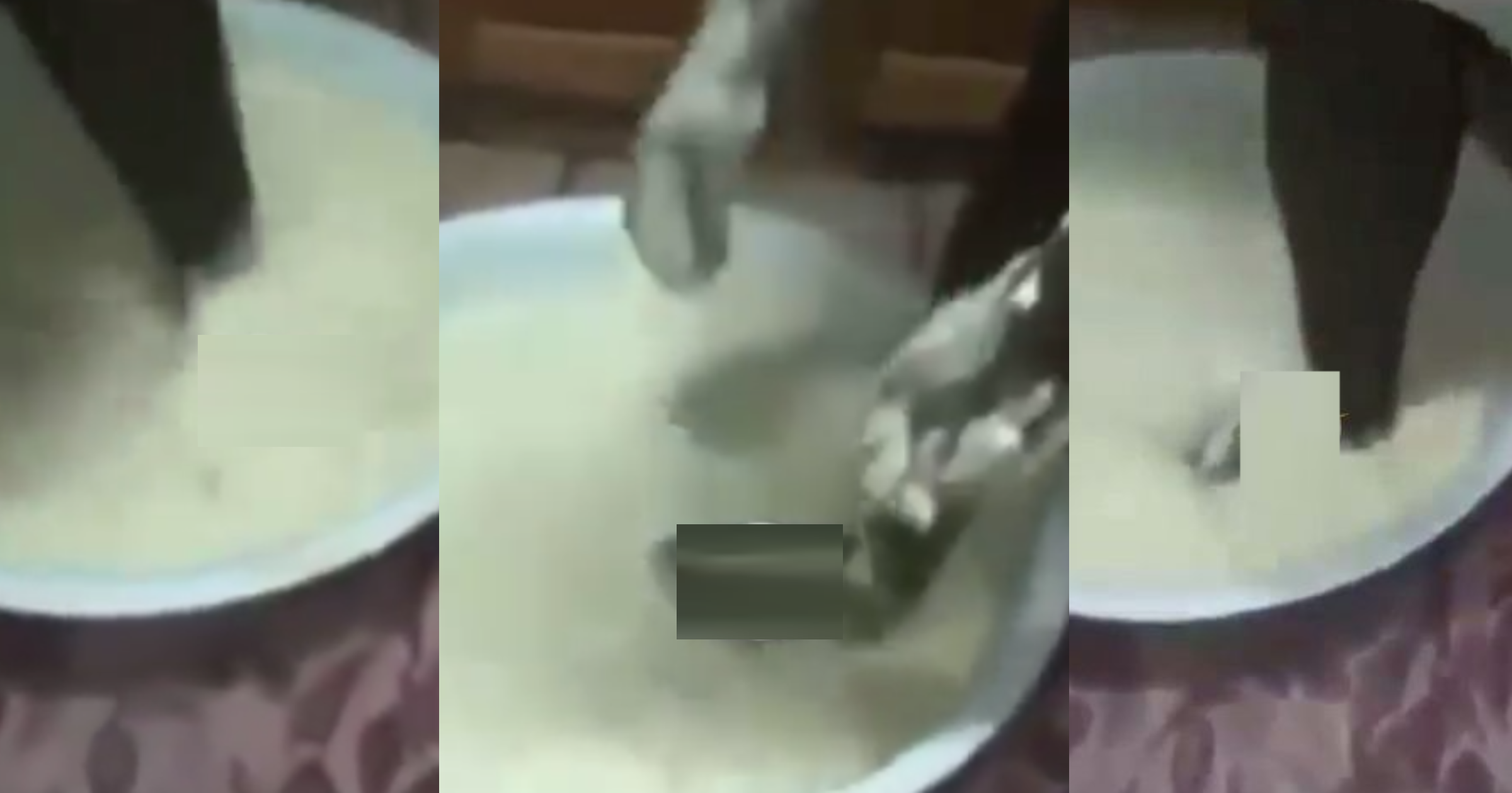 Bofrot seller captured on camera mashing flour with her dirty feet; internet reacts