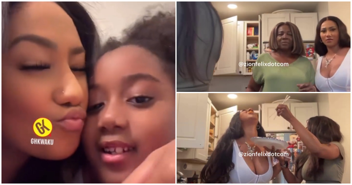Hajia4Reall parties hard with mom and daughter on TikTok Live on 31st b'day amidst $2M romance scam allegations