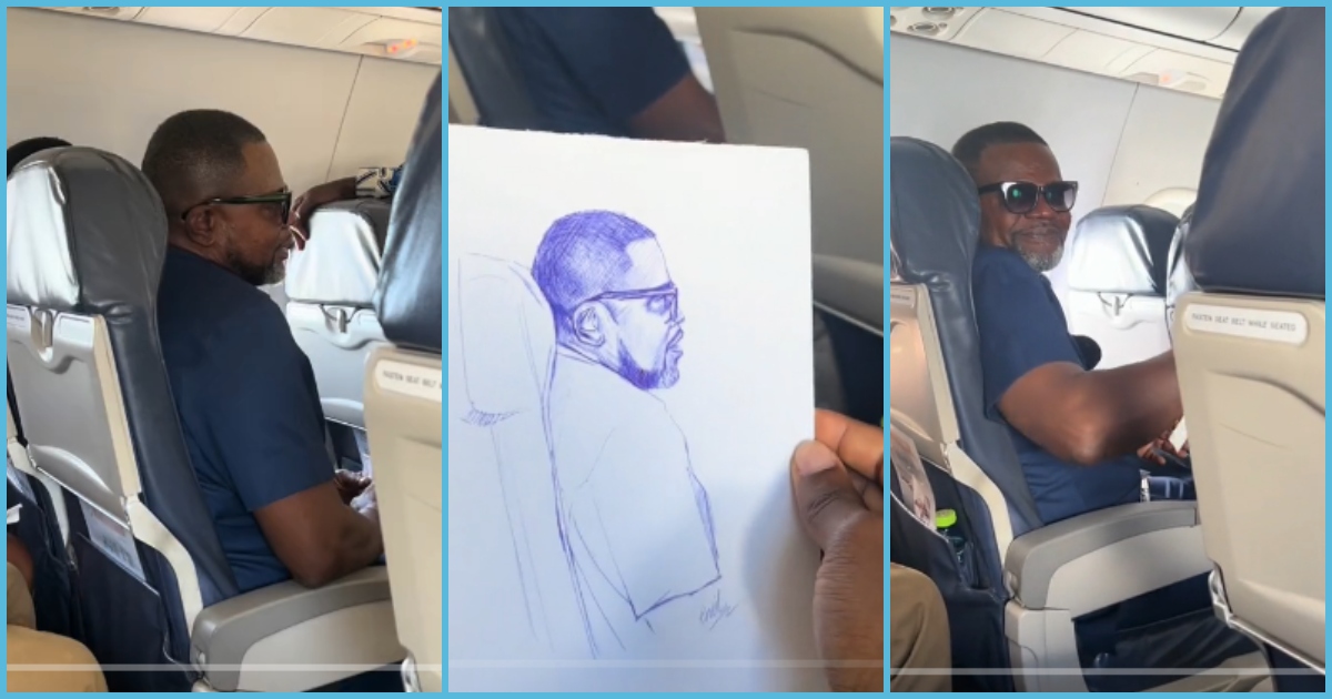 Photo of Ghanaian man aboard a plane