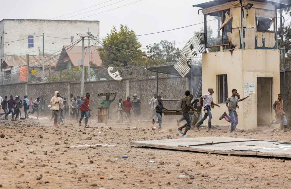 Protestors attacked the UN base in Goma on Tuesday for the second day running