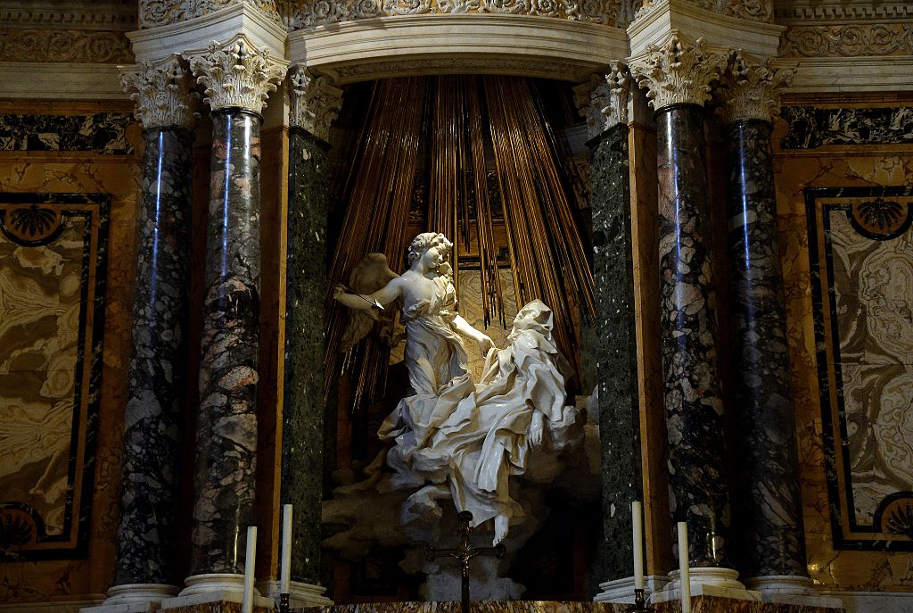 The restored sculpture The Ecstasy of Saint Teresa by Italian artist Gian Lorenzo Bernini.