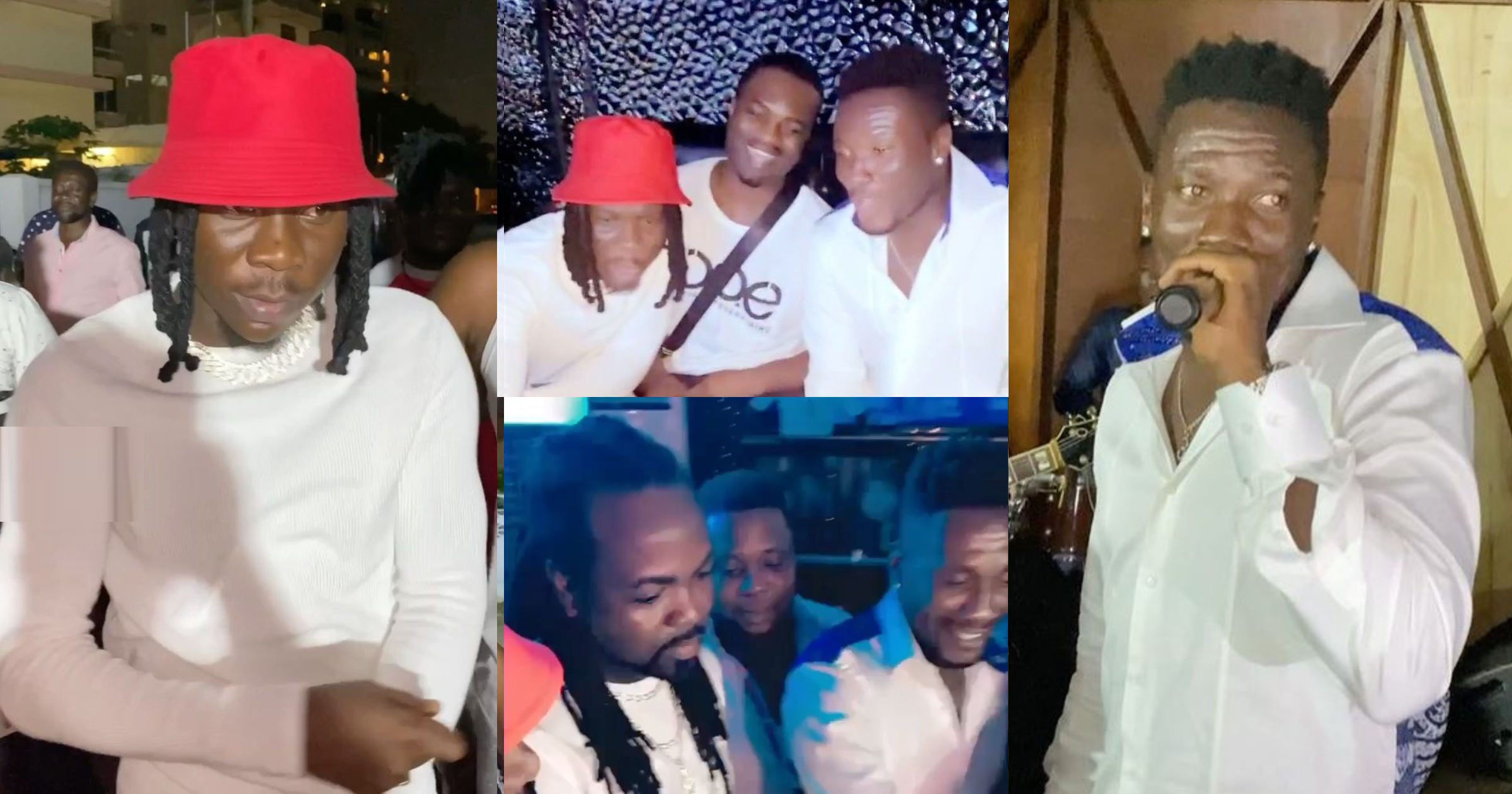 Asamoah Gyan with Stonebwoy and Prince Tagoe at his 35th birthday party