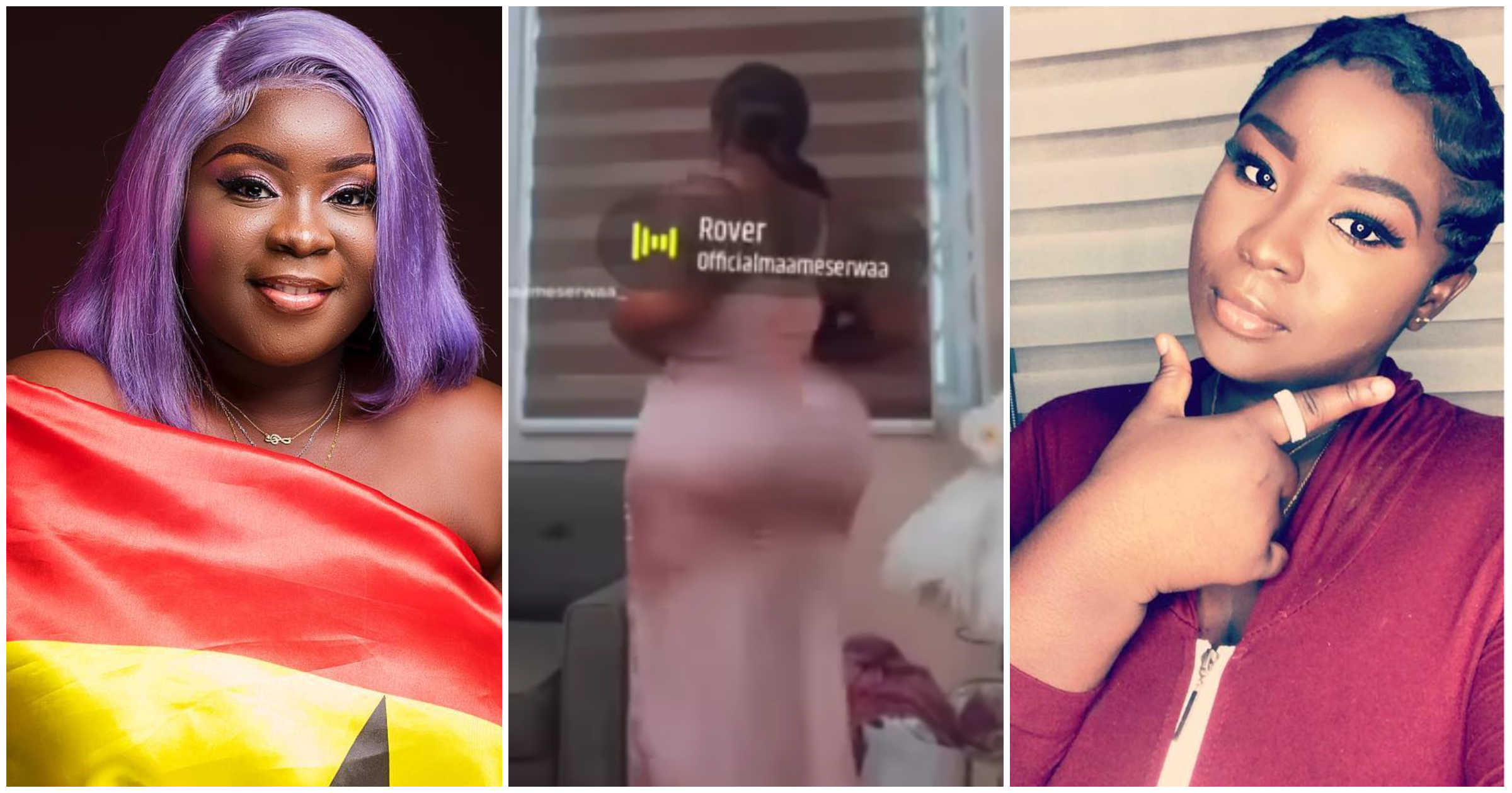 Kumawood actress Maame Serwaa gives 360 view in another tight gown in new video, fans compare her to Moesha