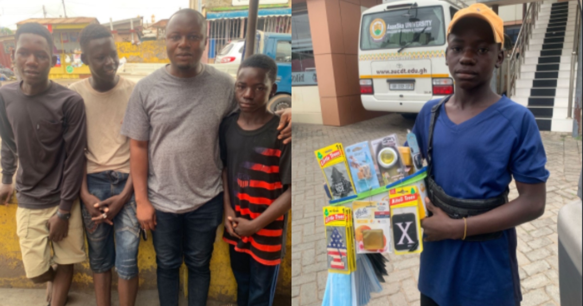 Homeless Ghanaian Young Boys who came to Accra to Hawk to Support Amputee Mum Given a Place to Stay