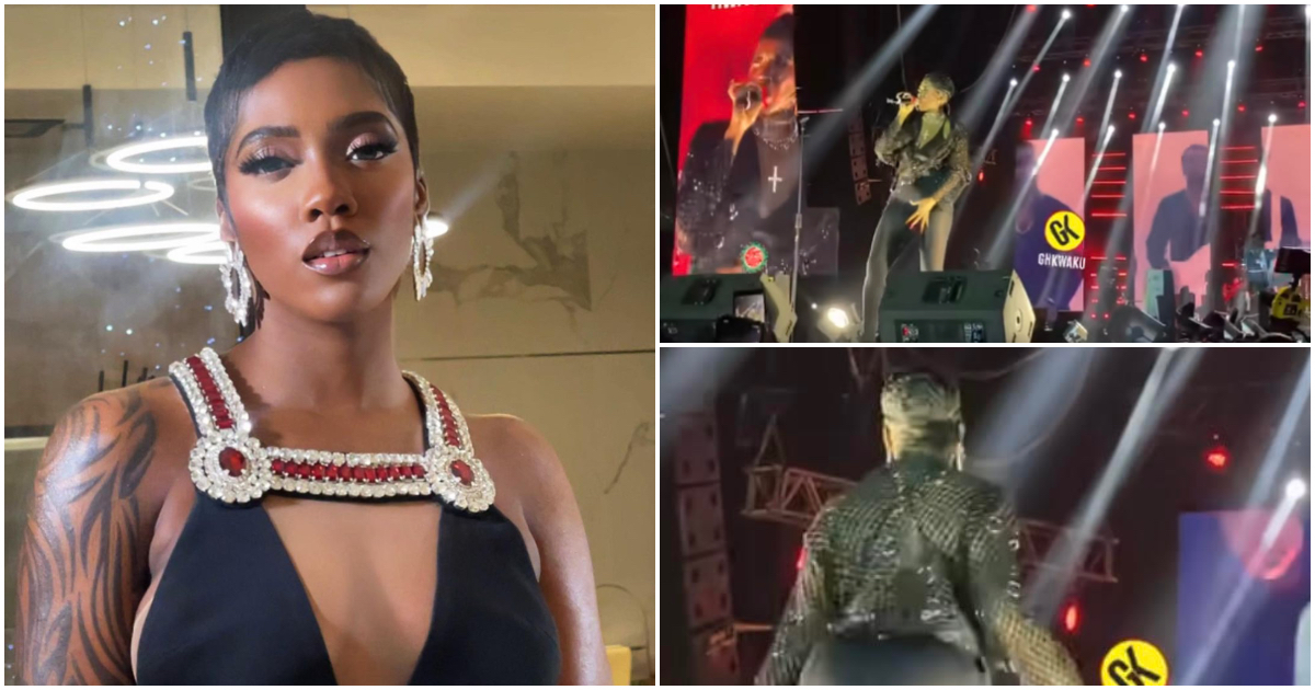 Nigerian singer Tiwa Savage is a showstopper as she shakes waist in a see-through outfit at Afro Nations