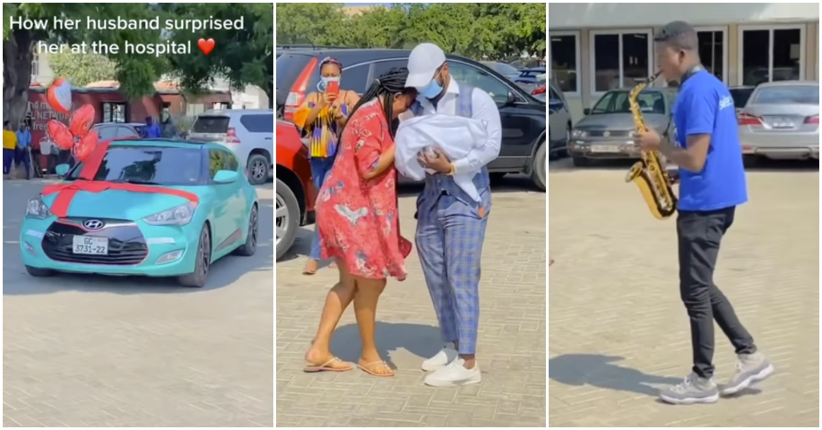 Ghanaian man surprising wife with car