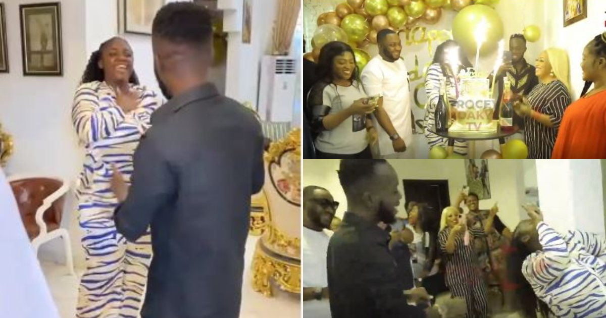 Akwaboah, Xandy, Diamond, Others Storm Tracey Boakye's home to Surprise her on B'day; Video Drops