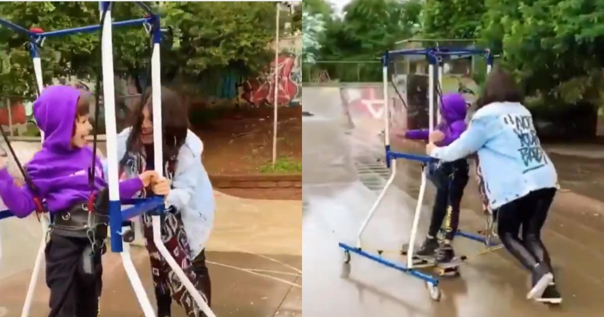 Caring mum builds machine for son with cerebral palsy so he can skateboard for the first time