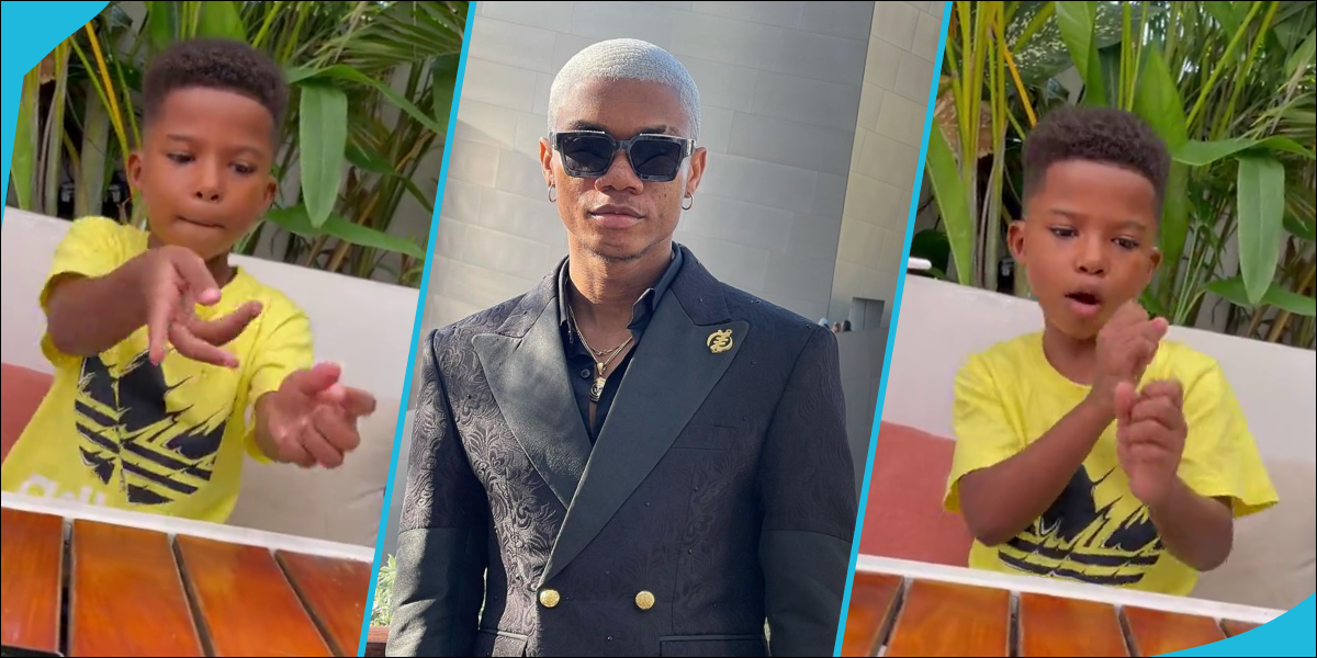 KiDi's son Zane did King Promise's Terminator dance challenge, the video impressed many fans: "So cute"